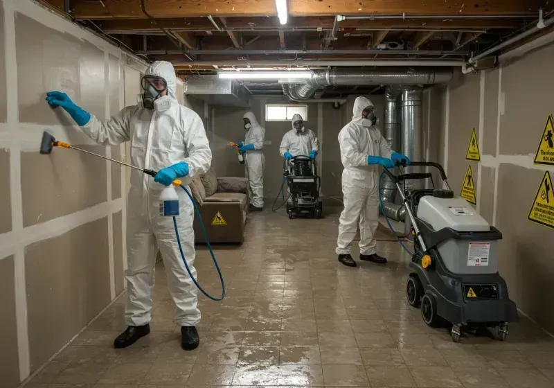 Basement Moisture Removal and Structural Drying process in River Vale, NJ